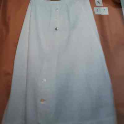 White Cotton Ribbed Skirt
