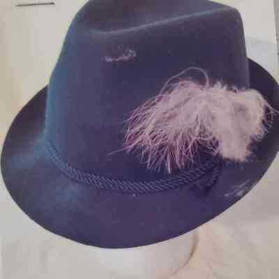 Green Felt with White Feather in Band