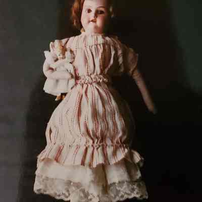 Doll - Bisque Head and Shoulder - Cloth Body - China Eyes