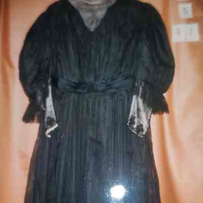 Dress of Sheer Striped Black Silk Fabric