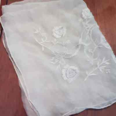White Chiffon Scarf