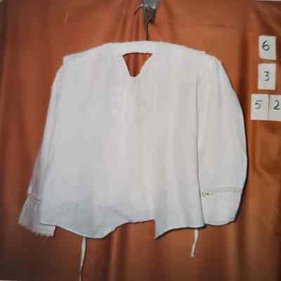 Cotton, White Blouse with Jewel Neckline