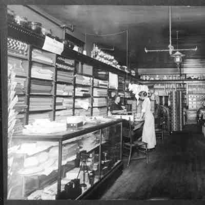 PH-0806-Early Rugen Store (Interior); 2 women in dry goods