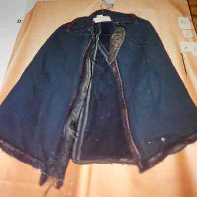 Black Cape with Fur Trim