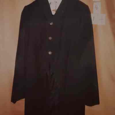 Black Wool Frock Coat, Metal Covered Buttons