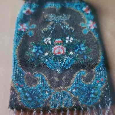Multicolored Glass Beaded Evening Bag - Satchel
