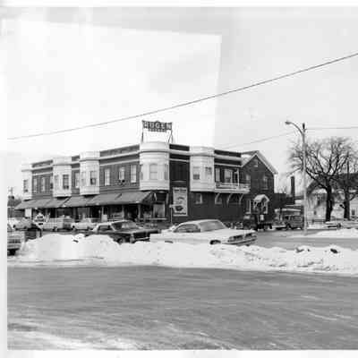 PH-0814-Rugen Store & Warehouse look NW from Glenview State Bank, 1960s