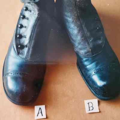 High Button (7) Brown Spat Top Black Dole