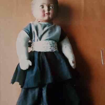 Doll - Composition: Paper Mache, Cloth Body