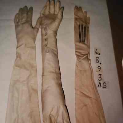 Long White Gloves, Black Trim