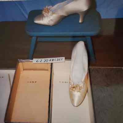 White Satin Pumps