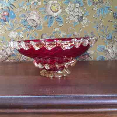 Ruby Glass Decorative Bowl