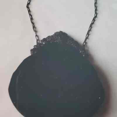 Black Velvet Teardrop Shaped Evening Bag