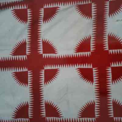 Red and White Patchwork Quilt