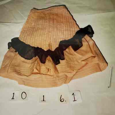 Pale Lavender Wool Challis, Tucked Skirt - Black Organdy Ruffle