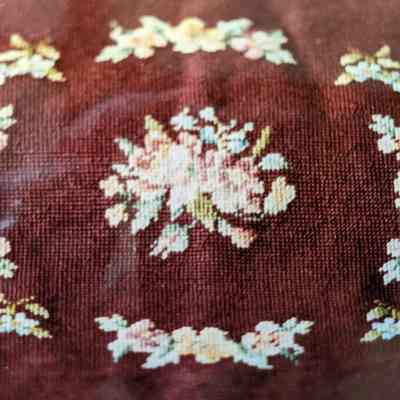Flowered Needlepoint Chair Cover