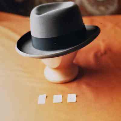 Gray Man's Fedora with Black Grograin Band