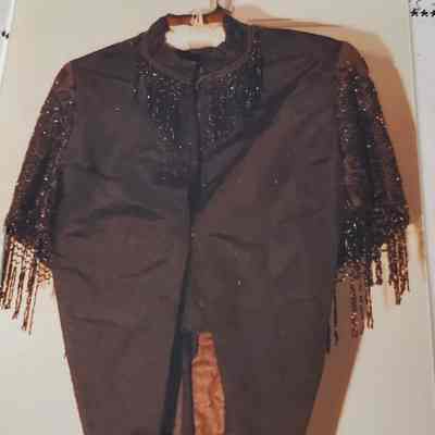 Black Faille Silk Taffeta Mantel