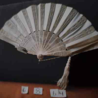 Carved Bone Sticks and White Silk Leaf