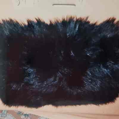 Black Long-Hair Fur Muff (Dyed Skunk)