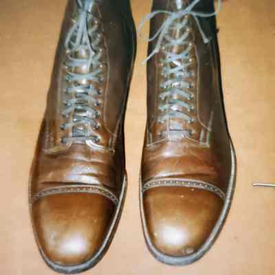 One Pair of Short Boots of Brown Leather