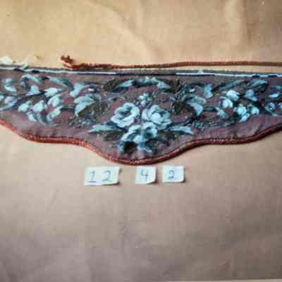 Brown Flowered Beaded Antimacassar