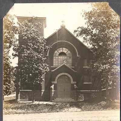 PH-1032p-Rugen Reunion 1910 at Rugen Homestead: Catholic Church Glenview, IL