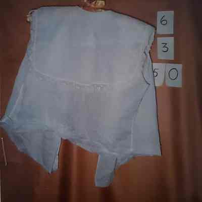 White Dotted Swiss Blouse/Dress Top - Sailor Type Collar