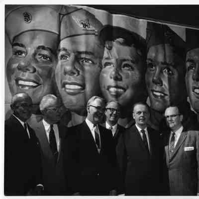PH-1207-Richard Rugen (3rd from LT) with group, April 18, 1959. Received Boy Scout Silver Antelope Award