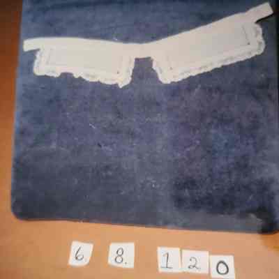 Collar of White Cotton Batiste Edged with Lace, Separated into 2 Rectangular Sections