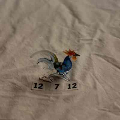 Glass figurine of rooster - blue