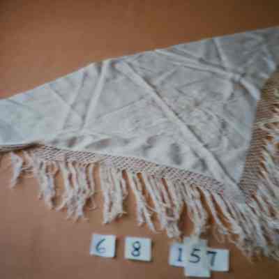 Small, White Silk Scarf, Triangular