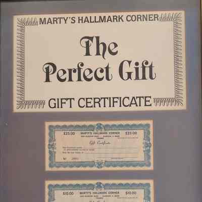Marty's Hallmark Corner Gift Certificates