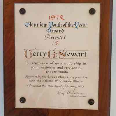1972 Glenview Youth of the Year Award