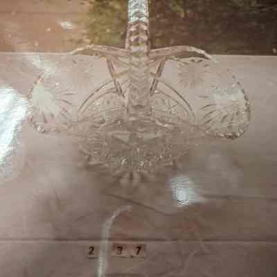 Cut glass crystal basket
