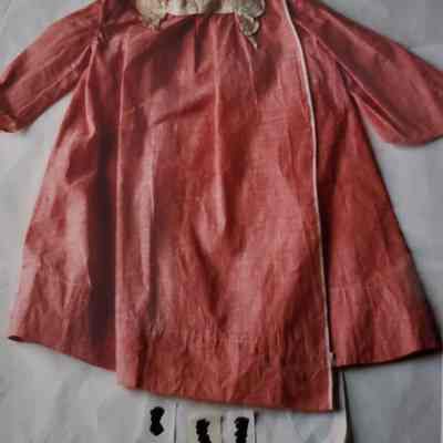 Pink Chambray with Square Lace Collar