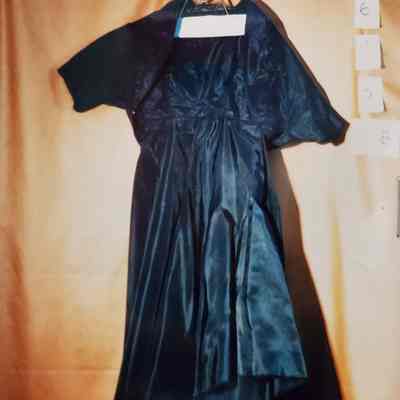 Black Taffeta Strapless Dress with Black Taffeta Bolero