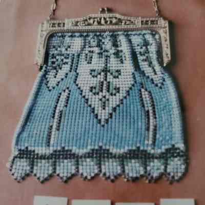 Small Mesh Bag with Gold Filigree Handle with Chain