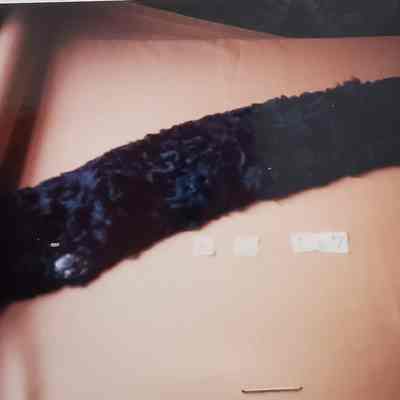 Black Fur Collar - Goat Skin Paws