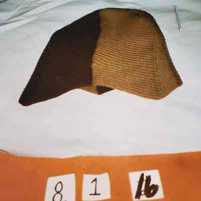 Beige/Brown Knitted Helmet Cap