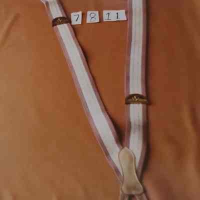 Suspenders - Beige and Wine