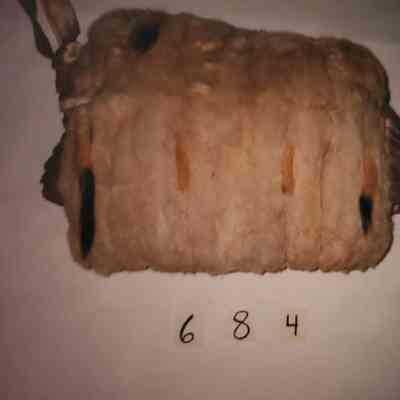 Muff Made of White Ermine with Occasional Spots of Black Fur