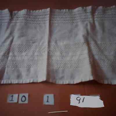 White Cotton Doll Blanket with Drawn Work Decoration