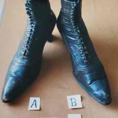 Brown Leather High Top - Punctured Design Across Instep and Along Side