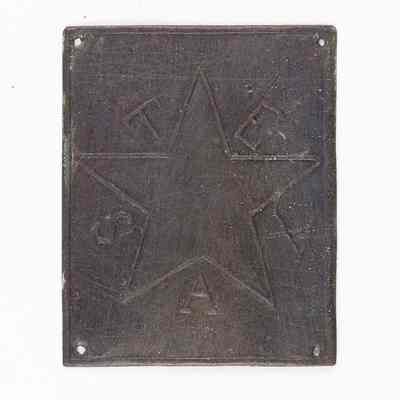 Texas Army Copper Hat Plate