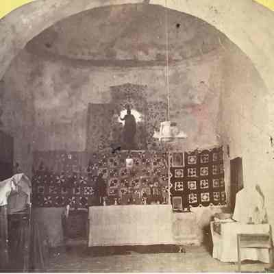 Mission San José y San Miguel de Aguayo, Interior of Sacristy [Stereoview]