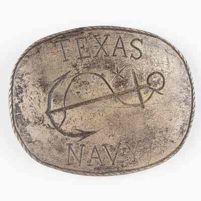 Texas Navy Silver Belt Buckle