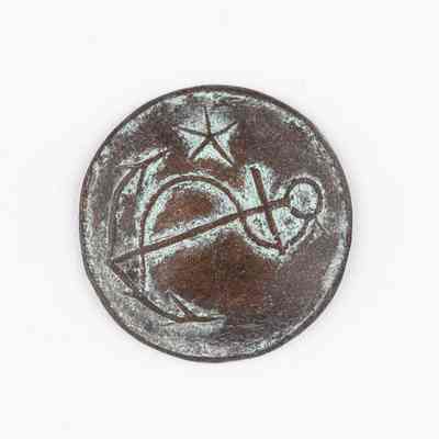 Navy Copper Coat Button