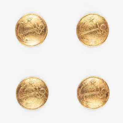 Navy Gold Cuff Buttons (set of 4)