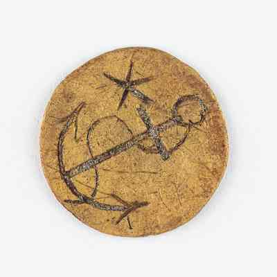 Navy Gold Coat Button